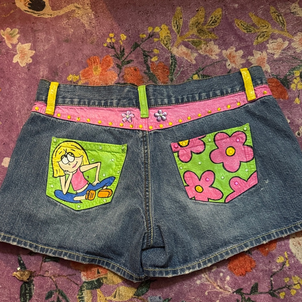 Lizzie McGuire custom low waist old navy blue shorts